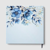 Waterverf Blue Flowers Gastenboek (Achterkant)