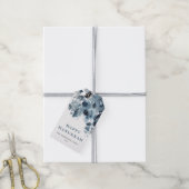 Waterverf Blue Flowers Happy Chanoeka Cadeaulabel (Met Touw)
