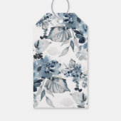 Waterverf Blue Flowers Happy Chanoeka Cadeaulabel (Achterkant)