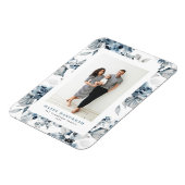 Waterverf Blue Flowers Happy Chanoeka Foto Magneet (Linkerzijde)