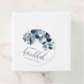 Waterverf Blue Flowers Happy Chanoeka Kalligrafie Bedankjes Labels (In situ)