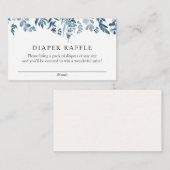 Waterverf Blue Flowers Luier Raffle insert kaart (Voorkant / Achterkant)