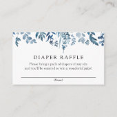 Waterverf Blue Flowers Luier Raffle insert kaart (Voorkant)