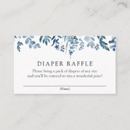 Waterverf Blue Flowers Luier Raffle insert kaart