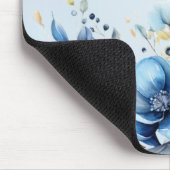 Waterverf Blue Flowers Mousepad Muismat (Hoek)