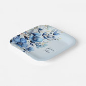 Waterverf Blue Flowers Papier Bord (Gebogen)