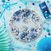Waterverf Blue Flowers Papier Bord (Feest)
