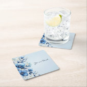 Waterverf Blue Flowers Papier Onderzetter (Insitu)