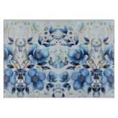 Waterverf Blue Flowers Snijplank (Voorkant)