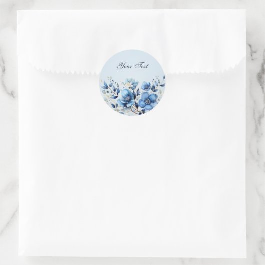 Waterverf Blue Flowers Sticker (Tas)