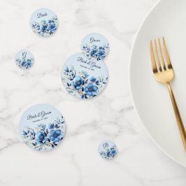 Waterverf Blue Flowers Tafel Confetti