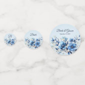 Waterverf Blue Flowers Tafel Confetti (Voorkanten)