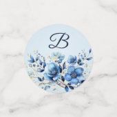 Waterverf Blue Flowers Tafel Confetti (Kleine voorkant)