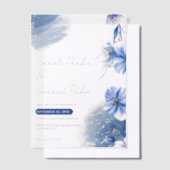 Waterverf Blue Flowers Trouwuitnodiging Vellum Uitnodigingen (Offset)
