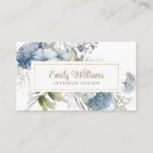 Waterverf Blue Flowers Visitekaartje (Voorkant)