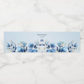 Waterverf Blue Flowers Waterflesetiket Waterfles Etiket (Enkel label)