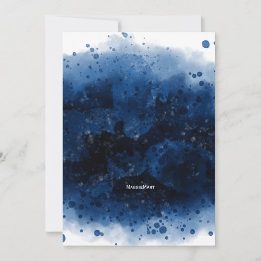 Waterverf Blue Forest Beer Boy Baby shower Kaart (Achterkant)