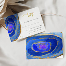 Waterverf Blue Geode met Gold | Weddenschap