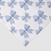 Waterverf Blue Gingham Bow Tissuepapier (Detail)