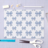 Waterverf Blue Gingham Bow Tissuepapier (Craft)