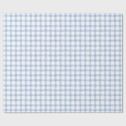 Waterverf Blue Gingham Cadeaupapier (Vlak)