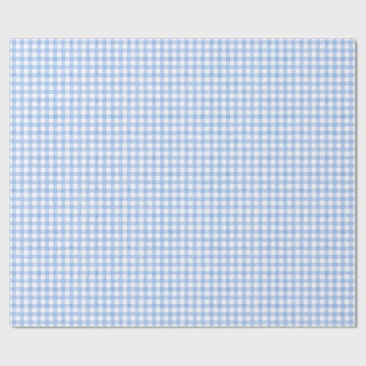 Waterverf Blue Gingham Cadeaupapier (Vlak)