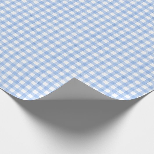 Waterverf Blue Gingham Cadeaupapier (Hoek)