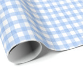 Waterverf Blue Gingham Cadeaupapier (Rol Hoek)