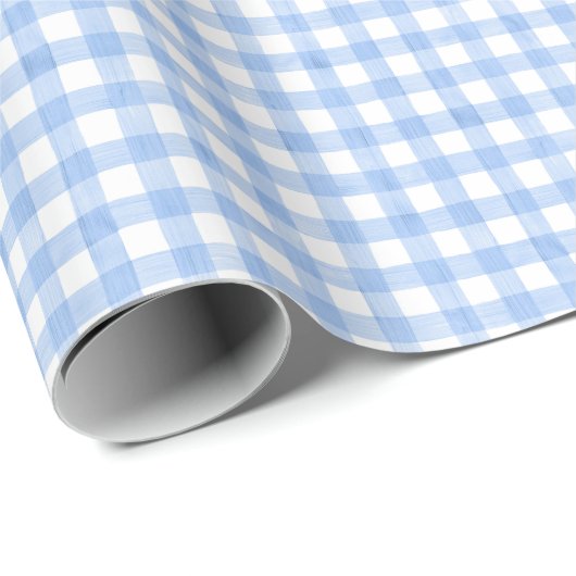 Waterverf Blue Gingham Cadeaupapier (Rol Hoek)