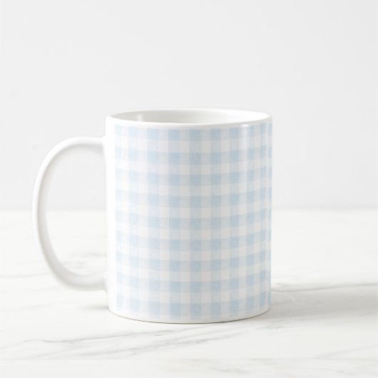 Waterverf Blue Gingham Coffee Mok (Links)