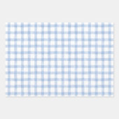 Waterverf Blue Gingham Inpakpapier Vel (Voorkant 2)