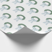 Waterverf Blue Gingham Sash krans Cadeaupapier (Hoek)