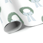 Waterverf Blue Gingham Sash krans Cadeaupapier (Rol Hoek)