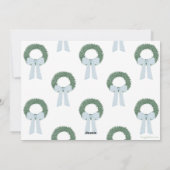 Waterverf Blue Gingham Sash krans foto Feestdagenkaart (Achterkant)