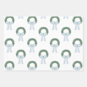 Waterverf Blue Gingham Sash krans Inpakpapier Vel (Voorkant)