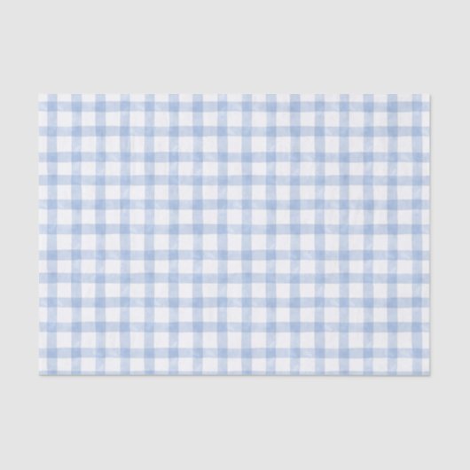 Waterverf Blue Gingham Tissuepapier (Voorkant)