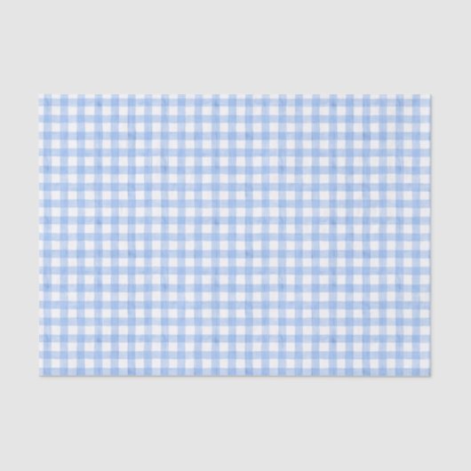 Waterverf Blue Gingham Tissuepapier (Voorkant)