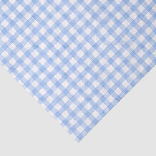 Waterverf Blue Gingham Tissuepapier (Detail)