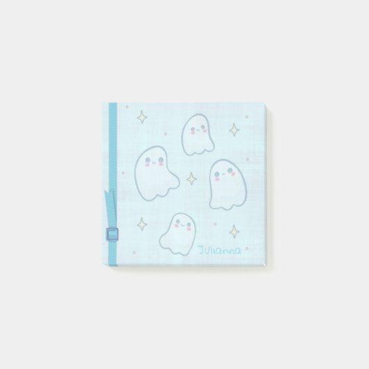 Waterverf Blue Girly Ghost Name Notes (Voorkant)