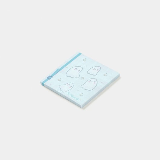 Waterverf Blue Girly Ghost Name Notes (Schuin)