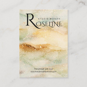 Waterverf Blue Glitter jewlery Display Visitekaartje