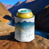 Waterverf Blue Gold Foil Mountain buitenshuis brui Blikjeskoeler