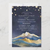 Waterverf Blue Gold Foil Mountain buitenshuis brui Kaart (Voorkant)