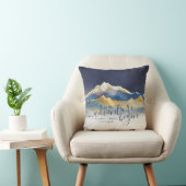 Waterverf Blue Gold Foil Mountain buitenshuis brui Kussen (Stoel)