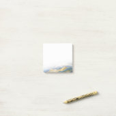 Waterverf Blue Gold Foil Mountain buitenshuis brui Post-it® Notes (Op bureau)