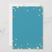 Waterverf Blue Gold Foil Mountain buitenshuis brui Save The Date (Achterkant)