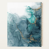 Waterverf Blue Gold Glitter Afspraakboek Planner (Achterkant)