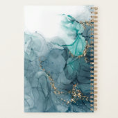 Waterverf Blue Gold Glitter Afspraakboek Planner (Achterkant)