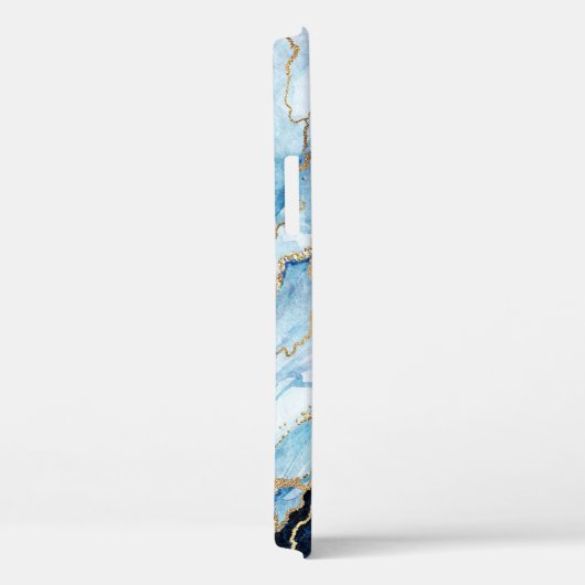 Waterverf Blue Gold Marble Hoesje-Mate iPhone Case (Achterkant / Rechts)
