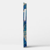 Waterverf Blue Gold Marble Hoesje-Mate iPhone Case (Achterkant / Links)